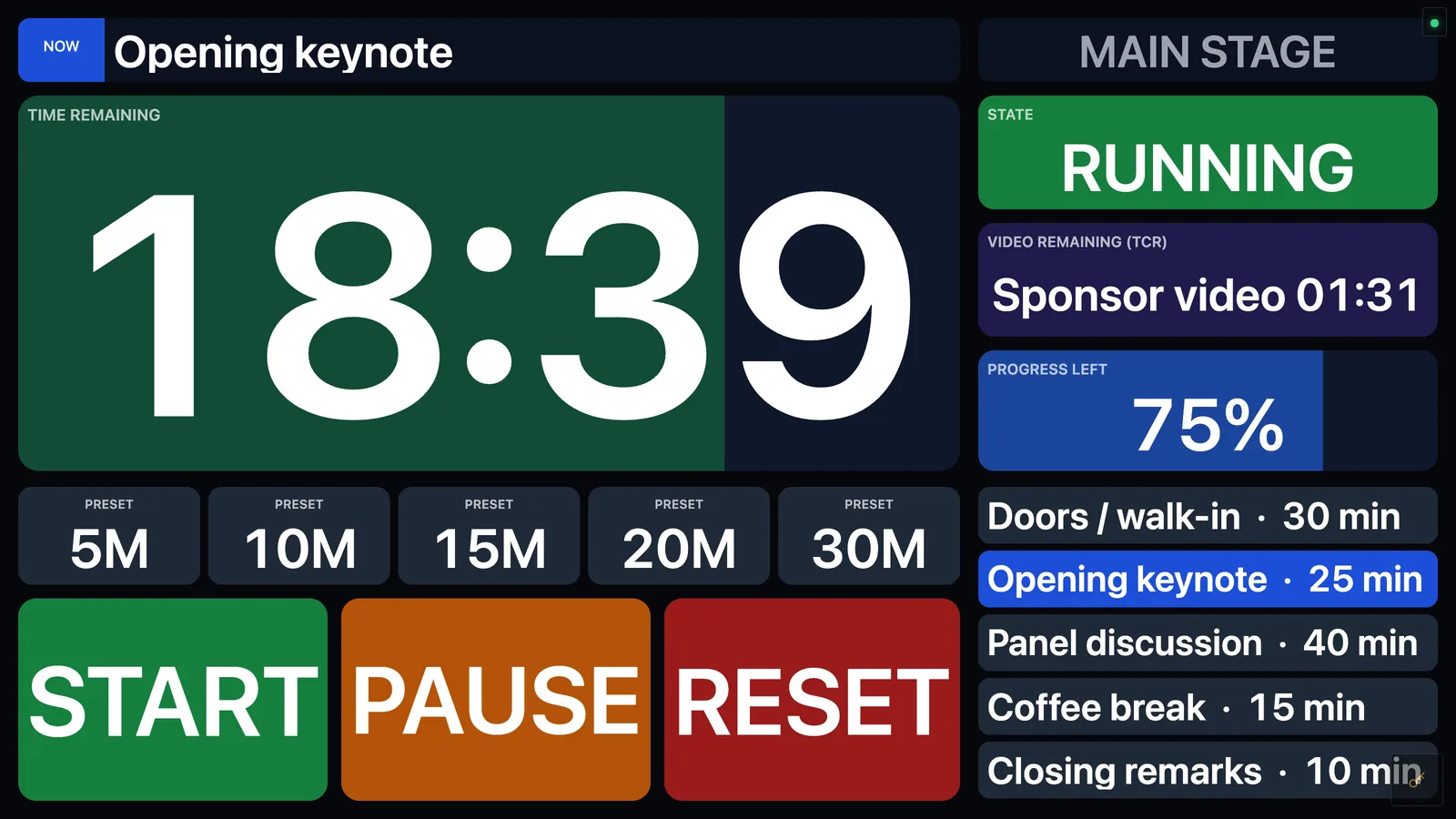 A browser without a password: view-only, with the key button at the bottom right.
