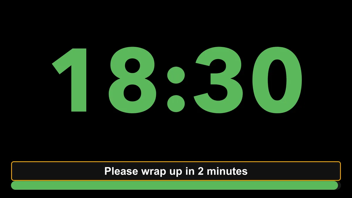 A message in a bar above the progress bar.