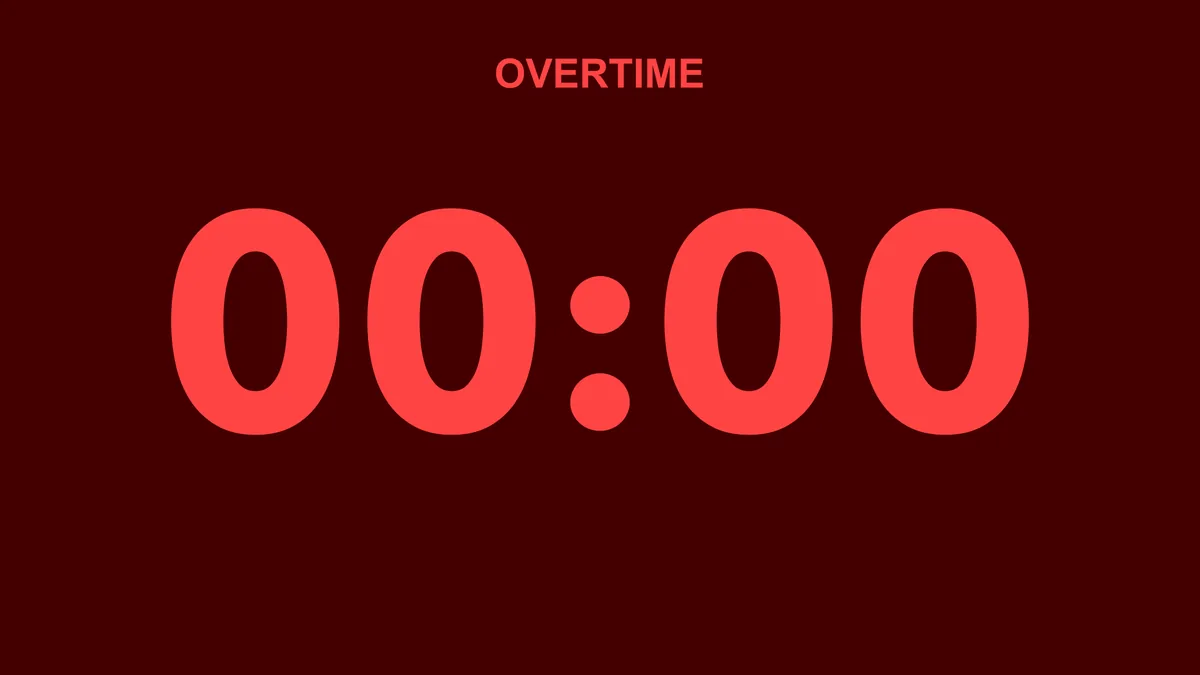 Overtime with a coloured background and the OVERTIME label.