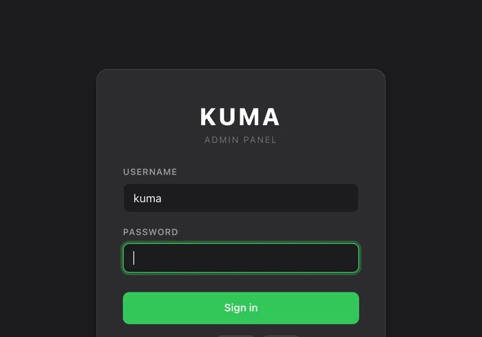 The admin sign-in.